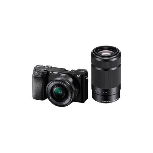  Adorama Sony Alpha a6100 Mirrorless Digital Camera with 16-50mm & 55-210mm Lenses ILCE6100Y/B