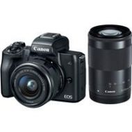 Adorama Canon EOS M50 Mirrorless Camera, EF-M 15-45mm & 55-200mm IS STM Lenses, Black 2680C021