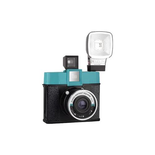  Adorama Lomography Diana Instant Square Camera with Flash, 75mm Lens, Blue and Black DSQ700