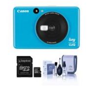 Adorama Canon Ivy Cliq Instant Camera Printer,Seaside Blue W/16GB MicroSDHC Card/Clean 3884C003 A