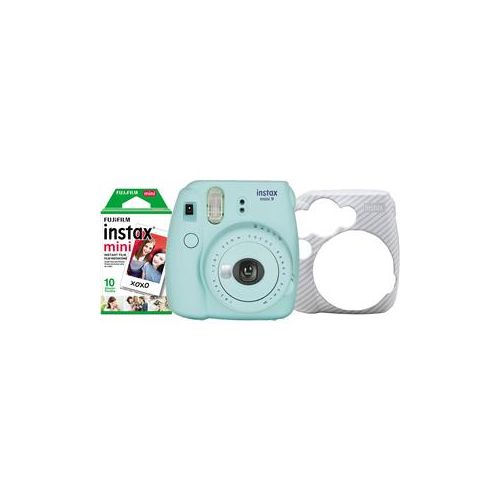 Adorama Fujifilm Instax Mini 9 Instant Film Camera Holiday Bundle, Ice Blue 600020919