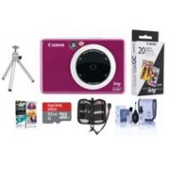 Adorama Canon Ivy Cliq+ Instant Camera Printer Ruby Red With Premium Accessory Bundle 3879C004 B