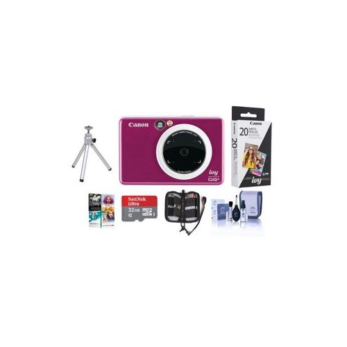  Adorama Canon Ivy Cliq+ Instant Camera Printer Ruby Red With Premium Accessory Bundle 3879C004 B