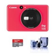 Adorama Canon Ivy Cliq Instant Camera Printer Lady Bug Red W/16GB MicroSDHC Card/Clening 3884C004 A