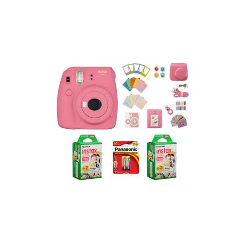  Adorama FujiFilm Instax Mini 9 Camera Flamngo Pink W/2x Instax Films and Accessories Kit 16550631 C