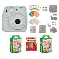 Adorama FujiFilm Instax Mini 9 Camera Smoky White W/ 2x Instax Films and Accessories Kit 16550629 B