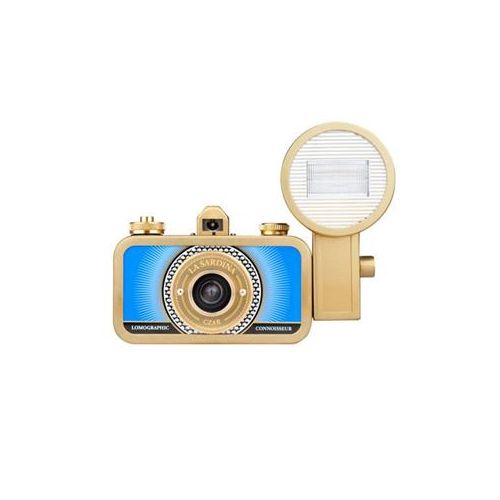  Adorama Lomography La Sardina 35mm Wide-Angle Camera & Flash, Metal Edition, Czar, Gold 304