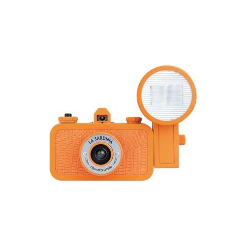  Adorama Lomography La Sardina 35mm Wide-Angle Camera & Flash, Orinoco Ochre, Orange 324