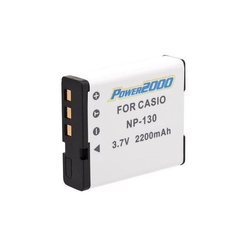  Adorama Power2000 NP-130 Replacement Battery for Casio Digital Cameras - 3.7v / 2200 mAh ACD345