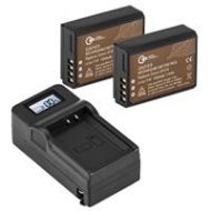 Adorama Green Extreme 2 Pack LP-E10 Battery and Compact Smart Charger Kit (7.4V 1020mAh) GX-LP-E10-K2