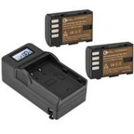 Adorama Green Extreme 2 Pack DMW-BLF19 Battery and Compact Smart Charger Kit 7.4V 2000m GX-DMW-BLF19-K2