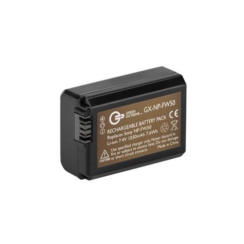  Adorama Green Extreme NP-FW50 Lithium-Ion Battery Pack (7.4V, 1030mAh) GX-NP-FW50