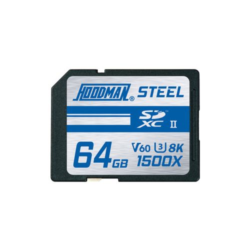  Adorama Hoodman 64GB Steel UHS-II V60 U3 Class 10 SDXC Memory Card H15XSD264