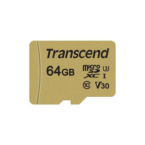  Adorama Transcend 64GB 500S UHS-I U3 microSDXC Memory Card TS64GUSD500S