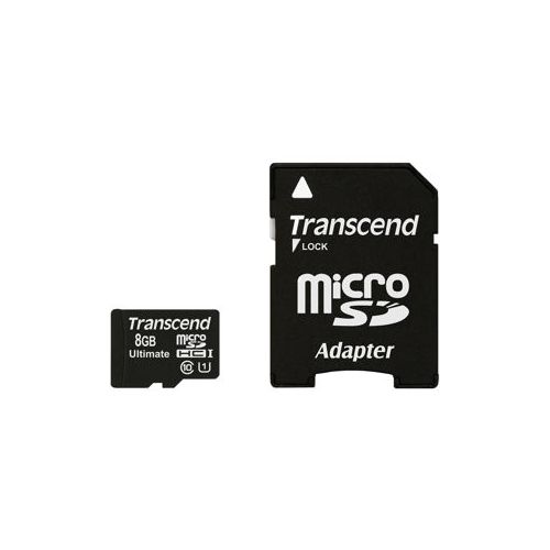  Adorama Transcend 8GB Ultimate 600x microSDHC Class 10 Memory Card with Adapter TS8GUSDHC10U1