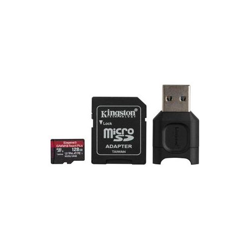  Adorama Kingston Technology Canvas React Plus 128GB microSDXC Memory Card w/ SD Adapter MLPMR2/128GB