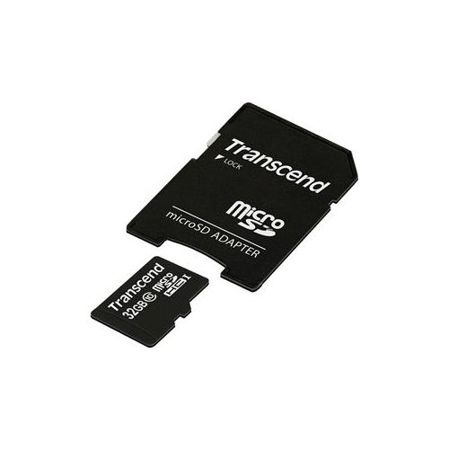  Adorama Transcend 32GB Premium microSDHC Class 10 Memory Card with Adapter TS32GUSDHC10