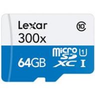 Adorama Lexar 64GB High-Performance 300x Class 10 microSDXC UHS-I Memory Card LSDMI64GBBNL300