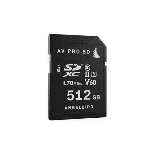  Adorama Angelbird AV Pro 512GB UHS-II Class 10 U3 V60 SDXC Memory Card AVP512SDV60