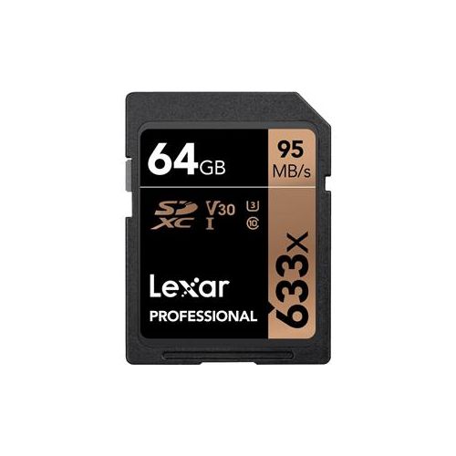  Adorama Lexar Professional 633x 64GB U3 SDXC Memory Card LSD64GAPBNL633