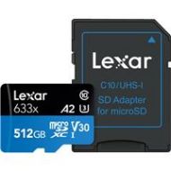 Adorama Lexar 512GB 633x High-Performance UHS-I Class 10 A2 U3 V30 microSDXC Memory Card LSDMI512BBNL633A