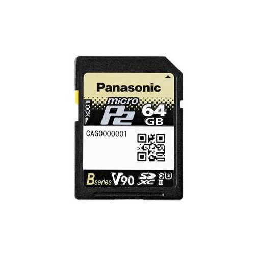  Adorama Panasonic AJ-P2M064BG 64GB microP2 SDXC Memory Card, 90MB/s Min Write Speed AJ-P2M064BG