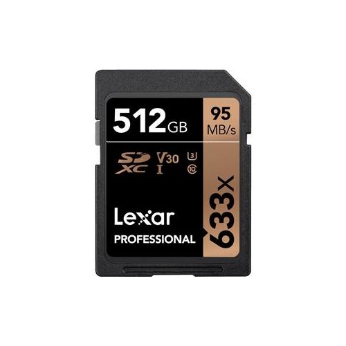  Adorama Lexar 512GB Professional 633x Class 10 UHS-I U3 SDXC Memory Card LSD512CBNL633