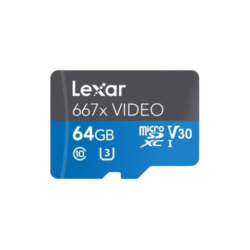  Adorama Lexar?64GB HP Professional 667X Video UHS-I Class 10 A2 U3 V30 MicroSDXC Card LMS667V064G-BNANU