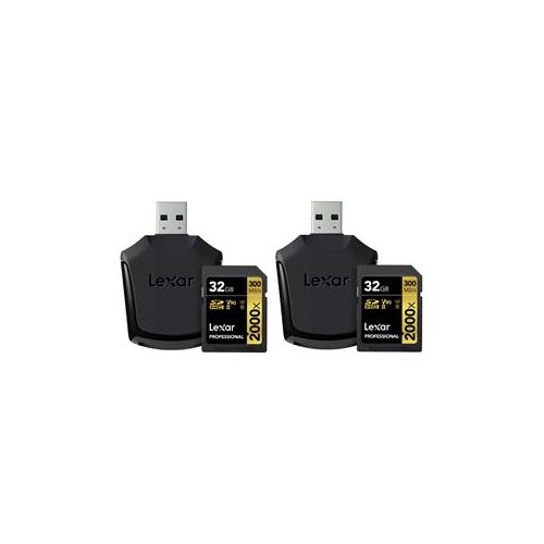  Adorama Lexar 2 Pack 32GB Professional 2000x UHS-II U3 SDHC Memory Card LSD32GCBNA2000R 2