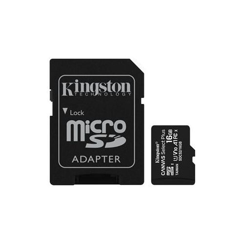  Adorama Kingston Technology Canvas Select Plus 16GB microSDHC Memory Card w/ SD Adapter SDCS2/16GB