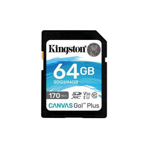  Adorama Kingston Technology Canvas Go! Plus 64GB SDXC UHS-I Class 10 Memory Card SDG3/64GB