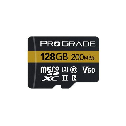  Adorama ProGrade Digital 128GB MicroSDXC UHS-II U3 Class 10 V60 Gold Memory Card PGMSD128GBJNA