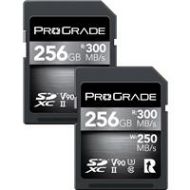 Adorama ProGrade Digital 256GB SDXC UHS-II U3 Class 10 V90 Cobalt Memory Card, 2-Pack PGSD256GBCK2NA