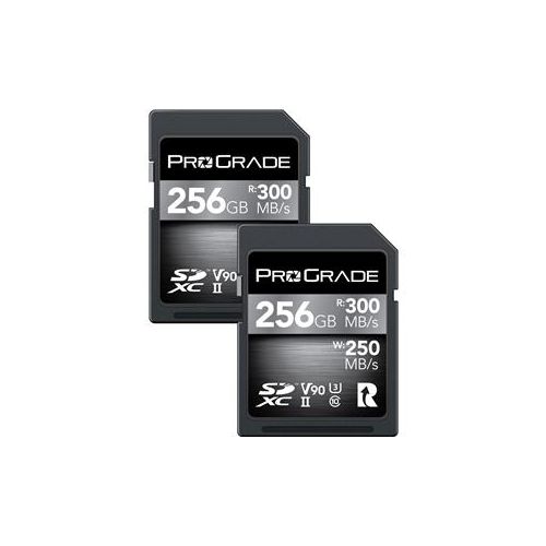  Adorama ProGrade Digital 256GB SDXC UHS-II U3 Class 10 V90 Cobalt Memory Card, 2-Pack PGSD256GBCK2NA