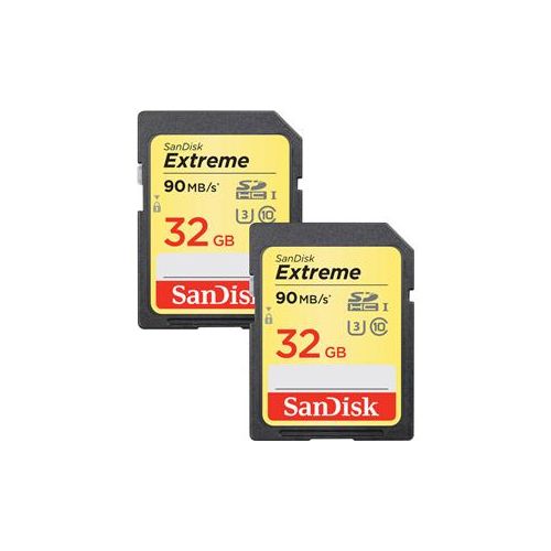  Adorama SanDisk 32GB Extreme SDHC UHS-I U3 Memory Card - Pack of 2 SDSDXVE-032G-GNCI2