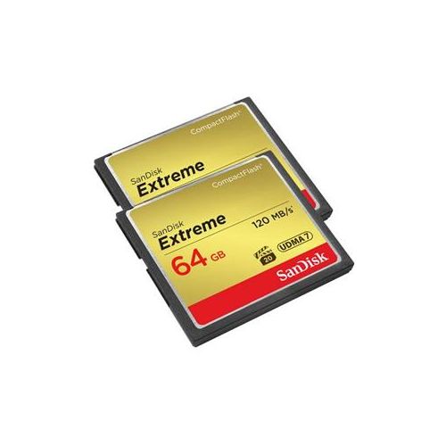  Adorama SanDisk 64GB Extreme Compact Flash Memory Card - Pack of 2 2X SDCFXS-064G-A46