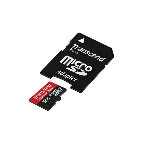  Adorama Transcend 32GB Premium Class 10 microSDHC Memory Card with SD Adapter, 90MB/s TS32GUSDU1