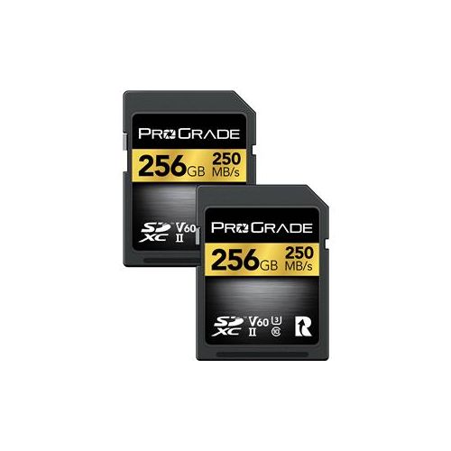  Adorama ProGrade Digital 256GB SDXC UHS-II U3 Class 10 V60 Memory Card, 2-Pack PGSD256GBK2NA