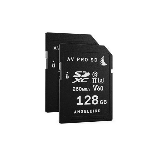  Adorama Angelbird AV PRO SD MK2 128GB V60 Class 10 UHS-II U3 SDXC Memory Card, 2 Pack AVP128SDMK2V60X2