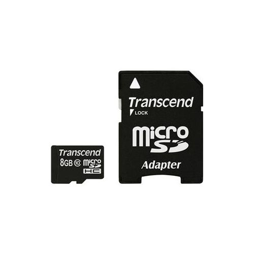  Adorama Transcend 8GB Class 10 UHS-I U1 microSDHC Memory Card + Adapter TS8GUSDHC10