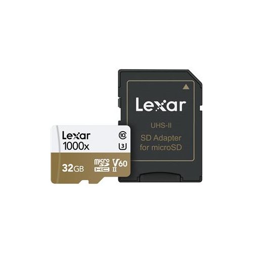  Adorama Lexar 32GB Professional 1000x microSDHC UHS-II Memory Card with SD Adapter LSDMI32GCBNA1000A