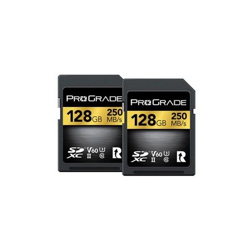  Adorama ProGrade Digital 128GB SDXC UHS-II U3 Class 10 V60 Memory Card, 2-Pack PGSD128GBK2NA