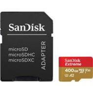 Adorama SanDisk 400GB Extreme UHS-I Class 10 V30 U3 microSDXC Memory Card, SD Adapter SDSQXA1-400G-AN6MA