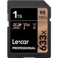 Adorama Lexar 1TB Professional 633x Class 10 SDXC Memory Card, 95MB/s Read, 70MB/s Write LSD1TCBNA633