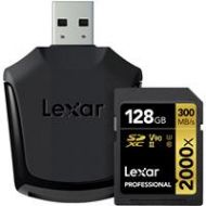 Adorama Lexar 128GB Professional 2000x UHS-II SDXC U3 Memory Card with Card Reader LSD128CRBNA2000R