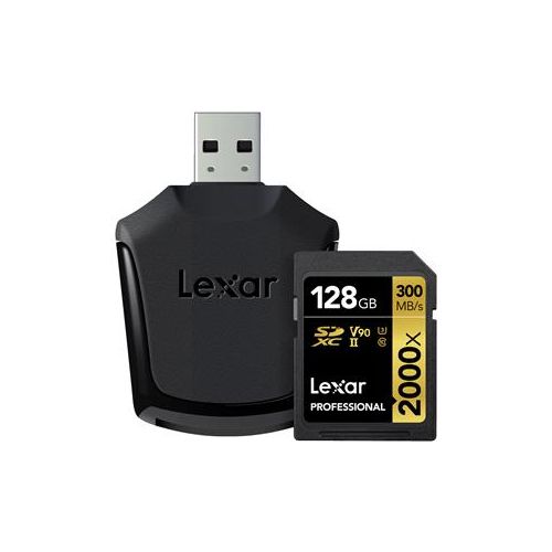  Adorama Lexar 128GB Professional 2000x UHS-II SDXC U3 Memory Card with Card Reader LSD128CRBNA2000R