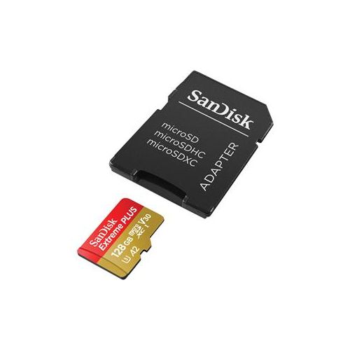  Adorama SanDisk 128GB Extreme PLUS UHS-I microSDXC Memory Card with SD Adapter SDSQXBZ-128G-ANCMA