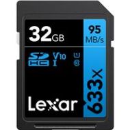 Adorama Lexar 32GB Professional Class 10 UHS-I U1 633x SDHC Memory Card LSD32GCB1NL633