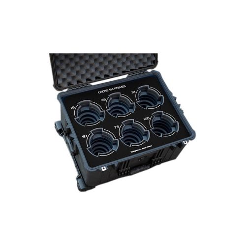  Adorama Jason Cases Protective Case for Set of 6 Cooke S4 Prime Lenses, Black Overlay CKS4BK