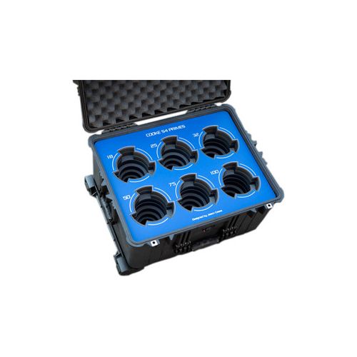  Adorama Jason Cases Protective Case for Set of 6 Cooke S4 Prime Lenses, Blue Overlay CKS4BU